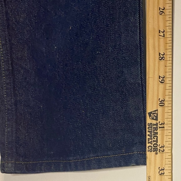 Retro Wrangler Cowboy Cut Rodeo Jeans M Plus Size 42x34 High Rise Dark Blue Work - Picture 9 of 10